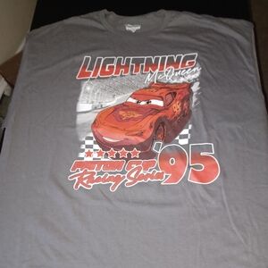 Disney Lightning Mcqueen Shirt Big Mans Size 2XL Gray 2X New With Tags